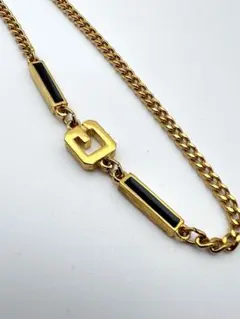 GIVENCHY ネックレス Gロゴ ブラック ゴールド