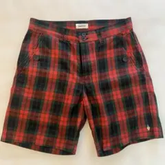 undercoverアンダーカバー 赤タータンチェック　ショートパンツのサムネイル
