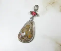 シルバー・トップ９５０　「ピクチャー・ジャスパー（碧玉）」　ロジューム加工