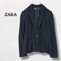 ZARA ザラ☆テーラードジャケット 1ボタン 総裏地 ビジネス【36】黒のサムネイル