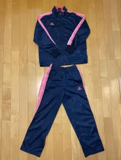 上下セット　adidas ジャージ ネイビー/ピンク　140