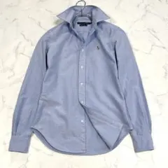 ラルフローレン オックスフォードボタンダウンシャツ サックスブルー 美シルエット