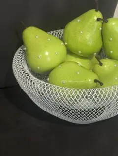 パール付き洋梨　6個セット　カゴ付き