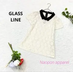 GLASS LINE 半袖　総レースブラウス　ファスナー付　M アイボリーのサムネイル