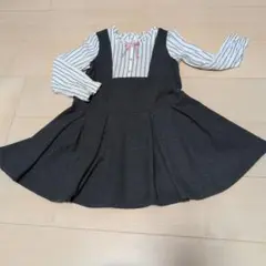 センス・オブ・ワンダーストライプ柄ブラウス付きジャンパースカート110cm