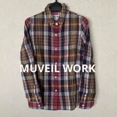 ☆再値下げ！【中古】「MUVEIL WORK」 マドラスチェック柄 長袖シャツのサムネイル