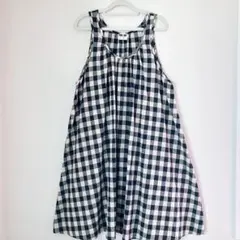 aha aha レディース　ワンピース　黒　白　チェック　フリーサイズ　春