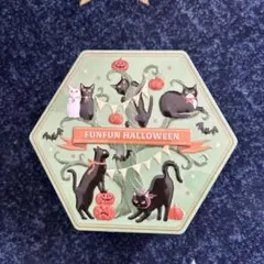 カルディ ハロウィンキャット缶 グリーン