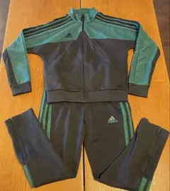adidas ジャージセット 黒/緑 140センチ