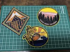 アイロンワッペン 夕焼け　3枚セット　サーフ サーフィン アウトドア 刺繍