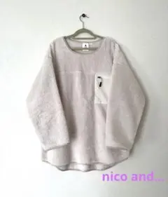 美品＊nico and… フリースジップポケットプルオーバー　アイボリーMサイズ