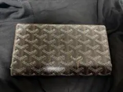 GOYARD 三つ折り長財布 ゴヤール ブラック タン - メルカリ