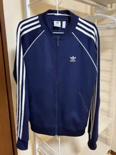 adidas ネイビー ストライプ ジャージ