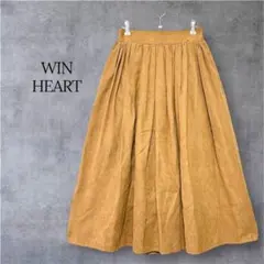 WIN HEART フェイクスエード ロングフレアスカートキャメル上品 Aラインのサムネイル