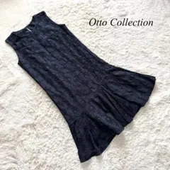 Y3【オットーコレクション】ノースリーブワンピース　レース　ネイビー　お呼ばれ