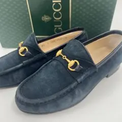 美品　ホースビットローファー ダークグリーン　金　35