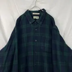 エルエルビーン L.L.Bean ネルシャツ 緑 グリーン XL