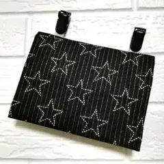 ストライプ星柄 ☆ クリップ付 ☆ 移動ポケット ☆ ハンドメイド