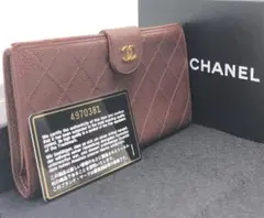 CHANEL 長財布 フラップウォレット マトラッセ キルティング ココ