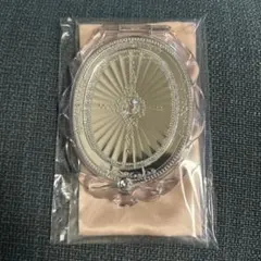 シルバーオーバル型ミラー サテンポーチ付き