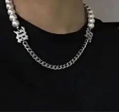 パールチェーンネックレス 韓国 ストリート レディース メンズ⑨