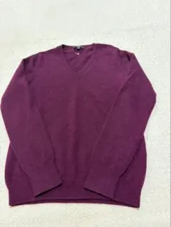 UNIQLO カシミヤVネックセーター ボルドー Mサイズ