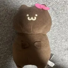 お文具といっしょ チョコレートカラー ぬいぐるみ　猫さん