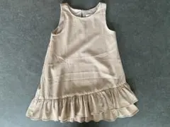 H&M ベージュ 水玉 ノースリーブ ワンピース