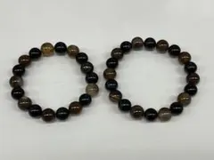 パワーストーン 10mm 天眼 瑪瑙 × ブルータイガーアイ 2本セット