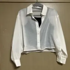 Honeys ハニーズ　新作　キャミ付シアーシャツ　長袖シャツ　アイボリー　SS