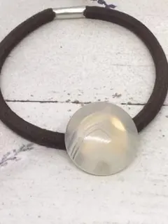 1359. 天然石　ストライプアゲート  縞瑪瑙　ドーム型　ヘアゴム