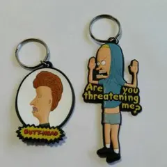 送料込み●新品未使用 ビーバス&バットヘッド ラバーキーホルダー2Pセット