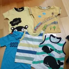 男の子　半袖Tシャツ、タンクトップ 5枚セット まとめ売り　95cmのサムネイル