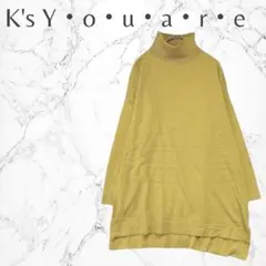 K's Y•o•u•a•r•e ウール混 差し色 タートルネック ニット
