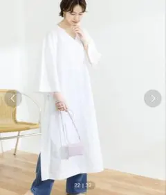 アーバンリサーチ　 コットンリネン刺繍ワンピース