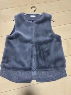 グレー フリースウール混合 ベスト Mサイズ