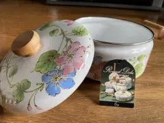 昭和レトロ 象印 花柄 ホーロー 両手鍋 ALLEN BALLY 胡蝶蘭 - メルカリ