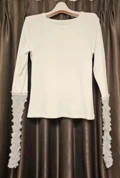 【美品】新品同様　レイ・ビームス　 長袖Tシャツ　 レース付き