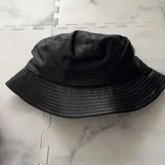 ブラックレザー風 バケットハット