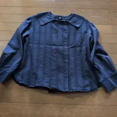 merlot ネイビー 長袖シャツ ブラウスのサムネイル