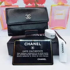CHANEL　コインケース　ブラック　 二つ折り財布　財布のサムネイル