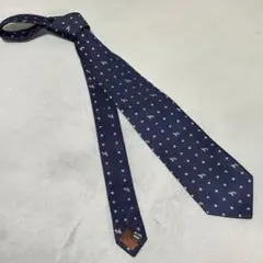 美品✨️DAKS London ダックス シルクネクタイ ネイビードッグフラワーのサムネイル