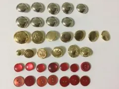 金、銀、赤色のボタンセット　まとめ売り