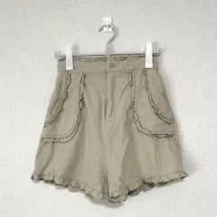 メリージェニー ショートパンツ キュロットパンツ フリル 可愛い ベージュ Fのサムネイル