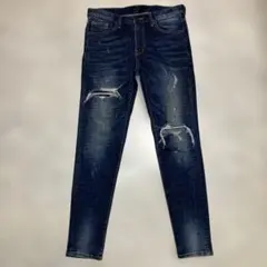 OTHERFIT ダメージジーンズ　スキニーデニム　韓国　サイズ2 ブルーのサムネイル