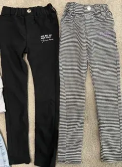 JENNILOVE ボトムス 黒とチェック柄 2点セット 130