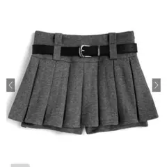GRL ベルト・インパン裏地付きプリーツミニスカート[at2470]