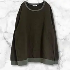 フォークアンドスプーン　長袖トレーナー　スウェット　カーキ　M シンプル　綿