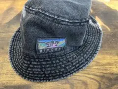 【BIVOUAC】ロゴパッチ バケットハット ウォッシュ加工 ブラックデニム風