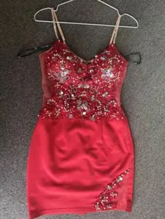 Angel R エンジェルアール レッド ビジューミニドレス Sサイズ